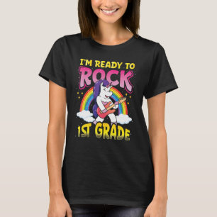 Bereit zum Rock 1. Grade Gitarre Einhorn Zurück na T-Shirt