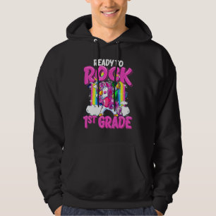 Bereit zum Rock 1st Grade Dabbing Einhorn zurück z Hoodie