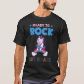 Bereit zum Rock 1st Grade Einhorn Girls Regenbogen T-Shirt (Vorderseite)