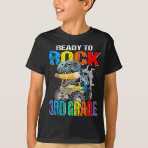 Bereit zum Rock 3. Klasse Monster Truck Dinosaur J T-Shirt