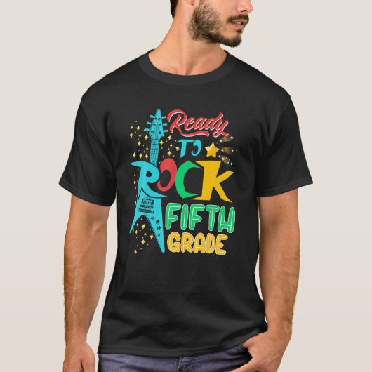Bereit zum Rock 5. Klasse Rock Star 5th Klasse Boy T-Shirt (Vorderseite)