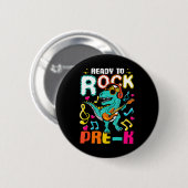 Bereit zum Rock PreK Dinosaurier zurück zur Schule Button (Vorne & Hinten)