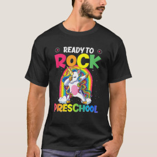 Bereit zum Rock Preschool Dabbing Einhorn zurück  T-Shirt