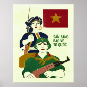 Bereit zum Schutz des Landes! Militär des Vietnamk Poster