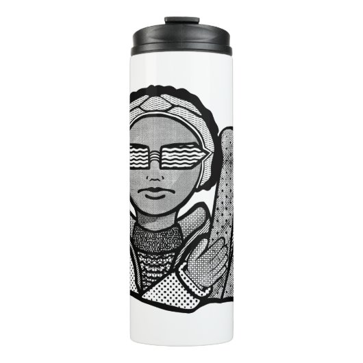 Bereit zum Skifahren Thermosbecher (Vorderseite)