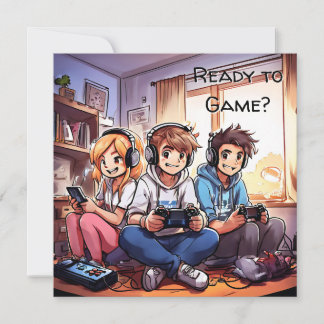Bereit zum Spielen? Jungs Gaming Geburtstag Einladung