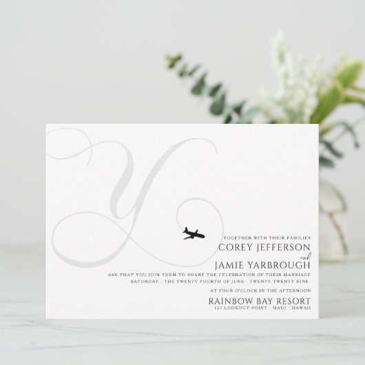 Bereit zum Start Y Einladung zur Hochzeit (Stehend Vorderseite)