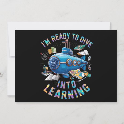 Bereit zum Tauchen in das Unterseeboot der Schule Einladung (Vorderseite)