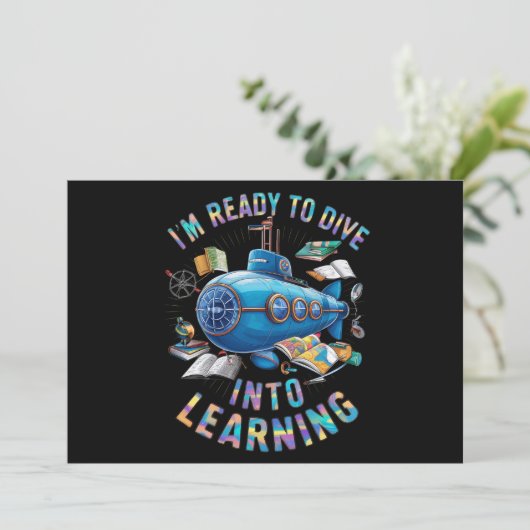 Bereit zum Tauchen in das Unterseeboot der Schule Einladung (Stehend Vorderseite)