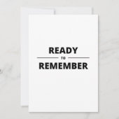 BEREIT ZUR ERINNERUNG SAVE THE DATE (Vorderseite)