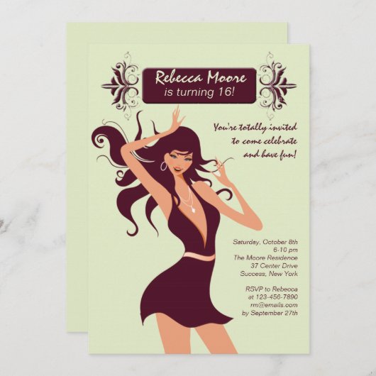 Bereit zur Party Einladung (Vorne/Hinten)