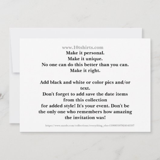 Bereit zur Personalisierung der Einladung oder Ank (Rückseite)