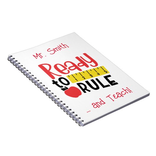 Bereit zur Regelung von Regler und Apfel Notizblock (Rechte Seite)