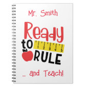 Bereit zur Regelung von Regler und Apfel Notizblock (Vorderseite)