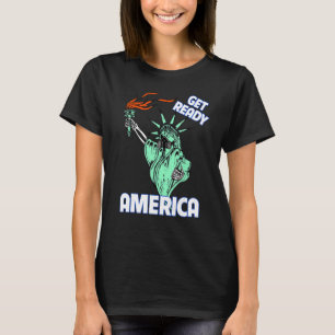 Bereite dich vor Amerika Schaf Gasmaske Statue der T-Shirt