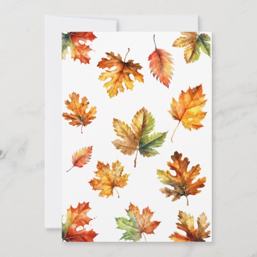 Bereiten Sie sich auf den Fall in Liebe Herbstlaub Einladung (Rückseite)