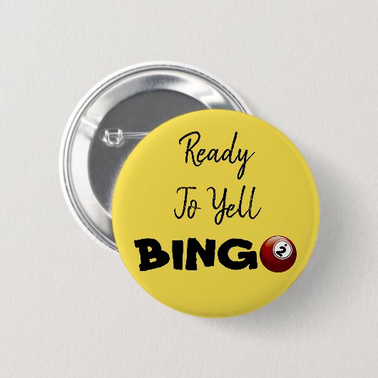 Bereiten Sie vor, um BINGO lustigen Knopf zu Button (Vorne & Hinten)