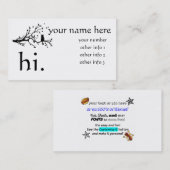 Bereiten Sie vor, um Telefonkarte zu Telefonnummerkarte (Vorne/Hinten)