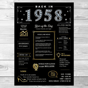 Bereits 1958 druckbares Poster, 1958 Geburtsurkund Poster