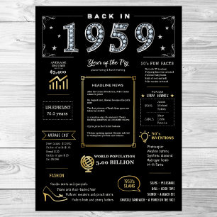 Bereits 1959 Printable Poster, 1959 Geburtstagsunt Poster