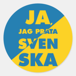 Bereits, Jag, Yes i, circle Silber Svenska, speak Runder Aufkleber