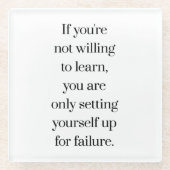 Bereitschaft, Untersetzer aus Glas zu lernen (Vorderseite)