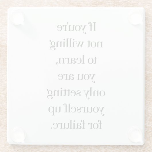 Bereitschaft, Untersetzer aus Glas zu lernen (Rückseite)