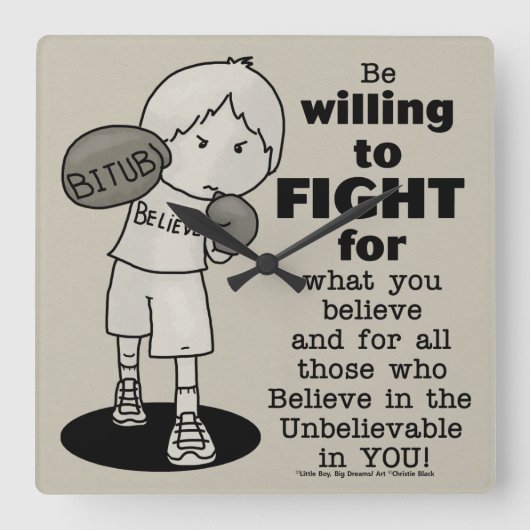 Bereitschaft zur Bekämpfung Quadratische Wanduhr (Vorderseite)