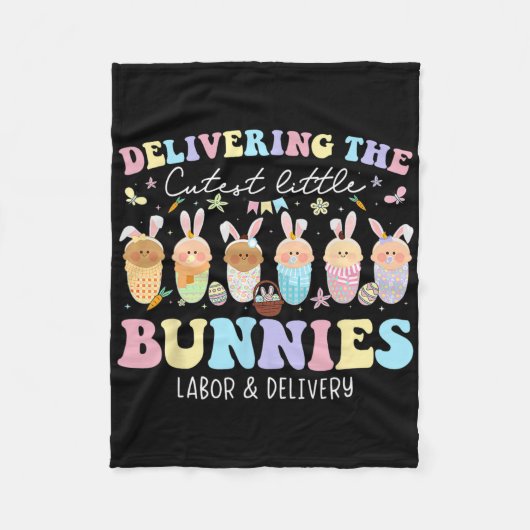 Bereitstellung der Niedlichsten Bunnies Osterarbei Fleecedecke (Vorderseite)