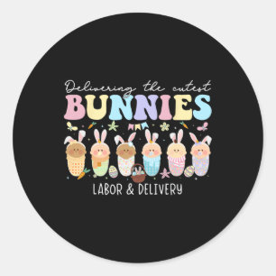 Bereitstellung der Niedlichsten Bunnies Osterarbei Runder Aufkleber