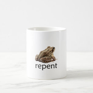 Bereue Frosch, lustiger Memee Kaffeetasse