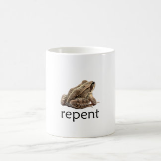 Bereue Frosch, lustiger Memee Kaffeetasse