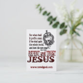 Bereute Evangelium-Fläche Visitenkarte (Stehend Vorderseite)