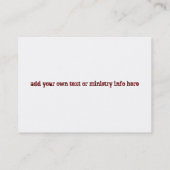 Bereute Evangelium-Fläche Visitenkarte (Rückseite)