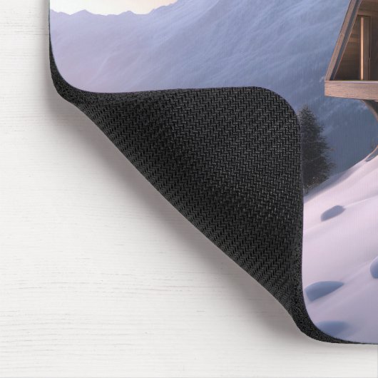 Berg-A-Frame-Chalet im Winter Mousepad (Ecke)