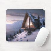 Berg-A-Frame-Chalet im Winter Mousepad (Mit Mouse)