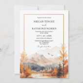 Berg-Aquarell-Hochzeit Einladung (Vorderseite)