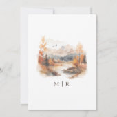 Berg-Aquarell-Hochzeit Einladung (Rückseite)
