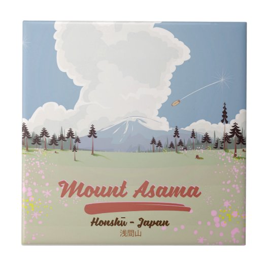 Berg Asama Honshū. Fliese (Vorderseite)