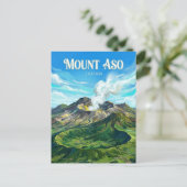 Berg Aso Japan Postkarte (Stehend Vorderseite)