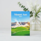 Berg Aso Japan Postkarte (Stehend Vorderseite)