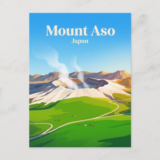 Berg Aso Japan Postkarte (Vorderseite)