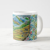 Berg Batik Lanscape Jumbo-Tasse (Vorderseite Rechts)