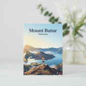 Berg Batur Indonesien Postkarte (Stehend Vorderseite)