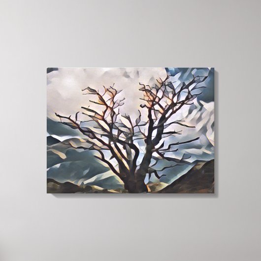 BERG BAUM LEINWANDDRUCK (Vorderseite)