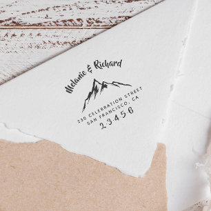 Berg Benutzerdefinierte Hochzeitsnamen & Rücksen Gummistempel