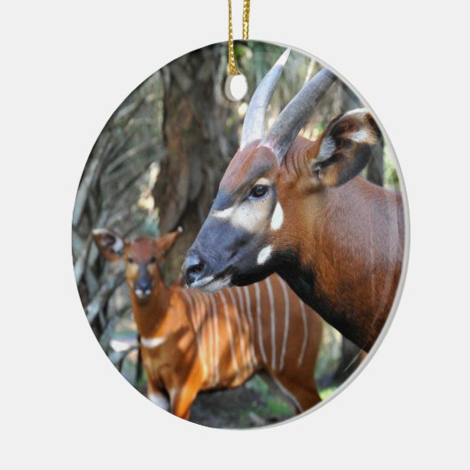 Berg Bongo und Kalb Keramik Ornament (Links)