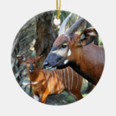 Berg Bongo und Kalb Keramik Ornament (Vorne)