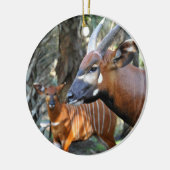Berg Bongo und Kalb Keramik Ornament (Links)