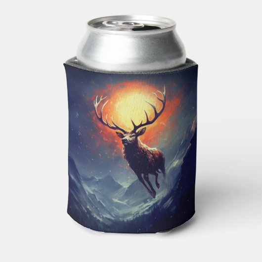 Berg-Buck, der aus dem Flammenfeuer läuft Dosenkühler (Kanne Rückseite)